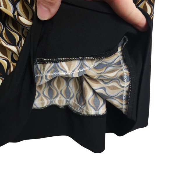 Geometric Light Academia Babydoll Retro Swirl Gold Black Brown Tunic Top Vol.1 M - Picture 7 of 10